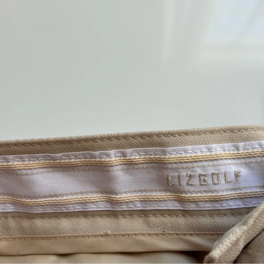 Liz Golf High Waisted Chino Shorts Womens Size 10 Beige Lightweight Preppy Y2K